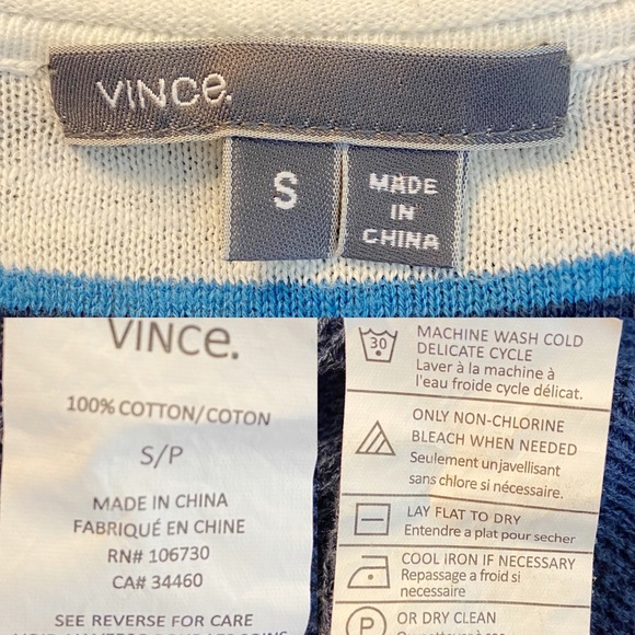 Vince Graduating-Stripes Sleeveless Maxi Dress Blue and White Cotton Size Small - Picture 7 of 8